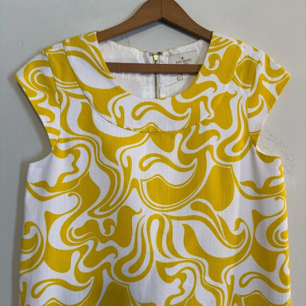 KATE SPADE Women’s Sheath Dress Size 4 Zip Back Cotton Career Easter Preppy